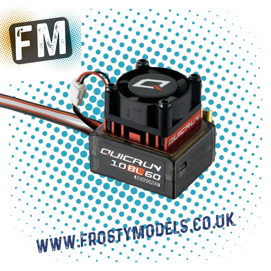 HOBBYWING - QUICRUN 10BL60 - SENSORED BRUSHLESS ESC 60Amp HW30105060003 (1/10 & 1/12 CARS ON ROAD)