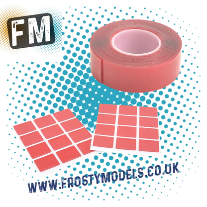 CORE RC DOUBLE SIDED TAPE ROLL/PRE-CUT -  25MM W X 1MM THICK - MULTI LISTING