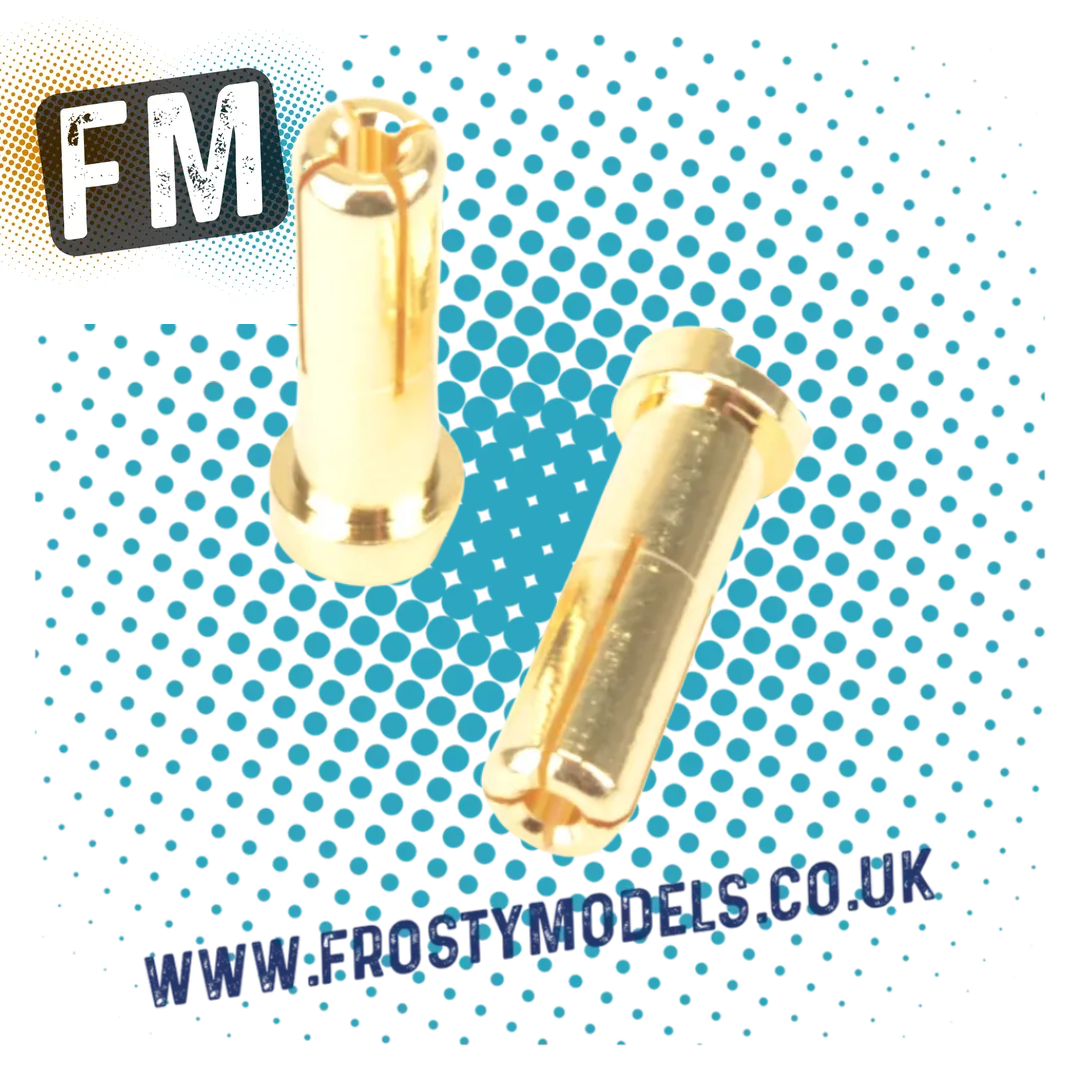 LRP/INTELLECT 5MM BATTERY BULLET CONNECTOR FLAT TYPE - 2PCS MK2902