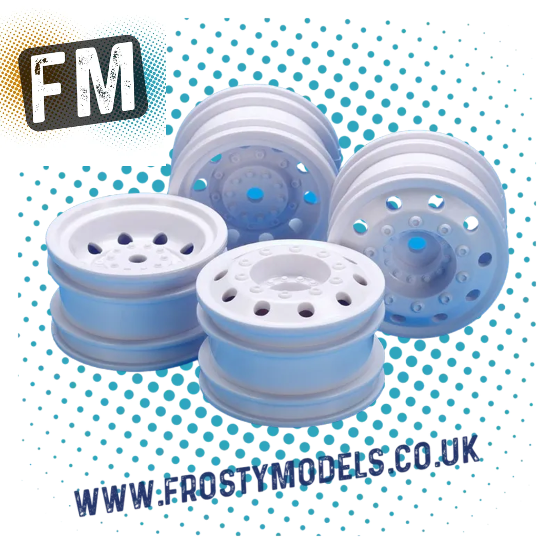 TAMIYA 54964 - TT01E RC 1/14 EURO TRUCK WHEELS F&R (WHITE) (2Pcs Each)