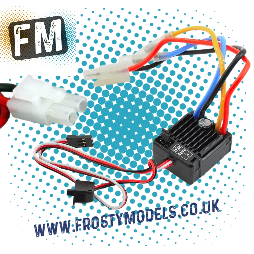 HOBBYWING - QUICRUN 1060 60A - 1/10 RC BRUSHED ESC - (TAMIYA PLUG) THW-1060-RTR (TT01E Euro Truck Racing Stock Spec)