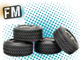 HOBAO - 1/10 RC ON ROAD RACING EURO TRUCK TYRES/TIRES W/INSERTS (4Pcs) H22319 (does not fit 1/14th Euro Truck Wheels)