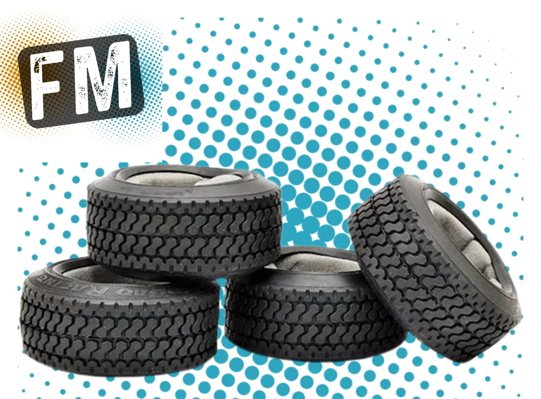 HOBAO - 1/10 RC ON ROAD RACING EURO TRUCK TYRES/TIRES W/INSERTS (4Pcs) H22319 (does not fit 1/14th Euro Truck Wheels)