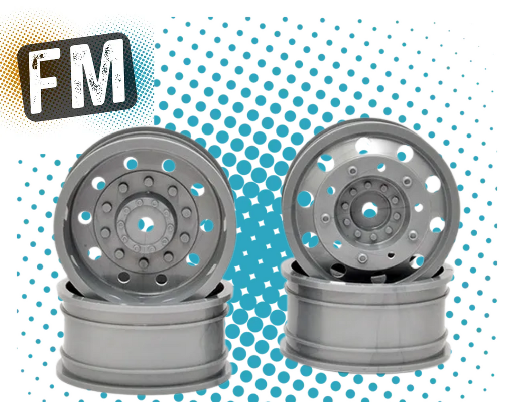 HOBAO - EPX 1/10 RC ON ROAD RACING EURO TRUCK WHEELS (F&R) H22305 (1.9IN DIA/25MM WIDE - 12MM HEX)