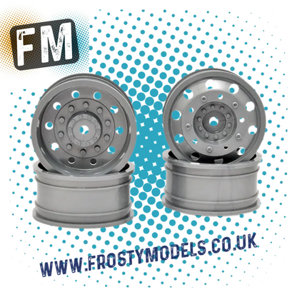 HOBAO - EPX 1/10 RC ON ROAD RACING EURO TRUCK WHEELS (F&R) H22305 (1.9IN DIA/25MM WIDE - 12MM HEX)