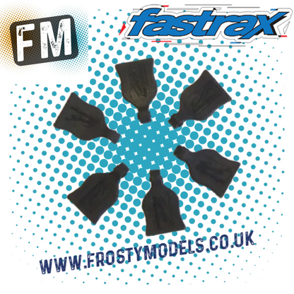 FASTRAX 1/10 EASY PULL BODY PIN/CLIP RUBBER BIG PULL TABS (6) (PERFECT FOR EURO TRUCK BODIES) FAST206-1 (including 6 silver clips)