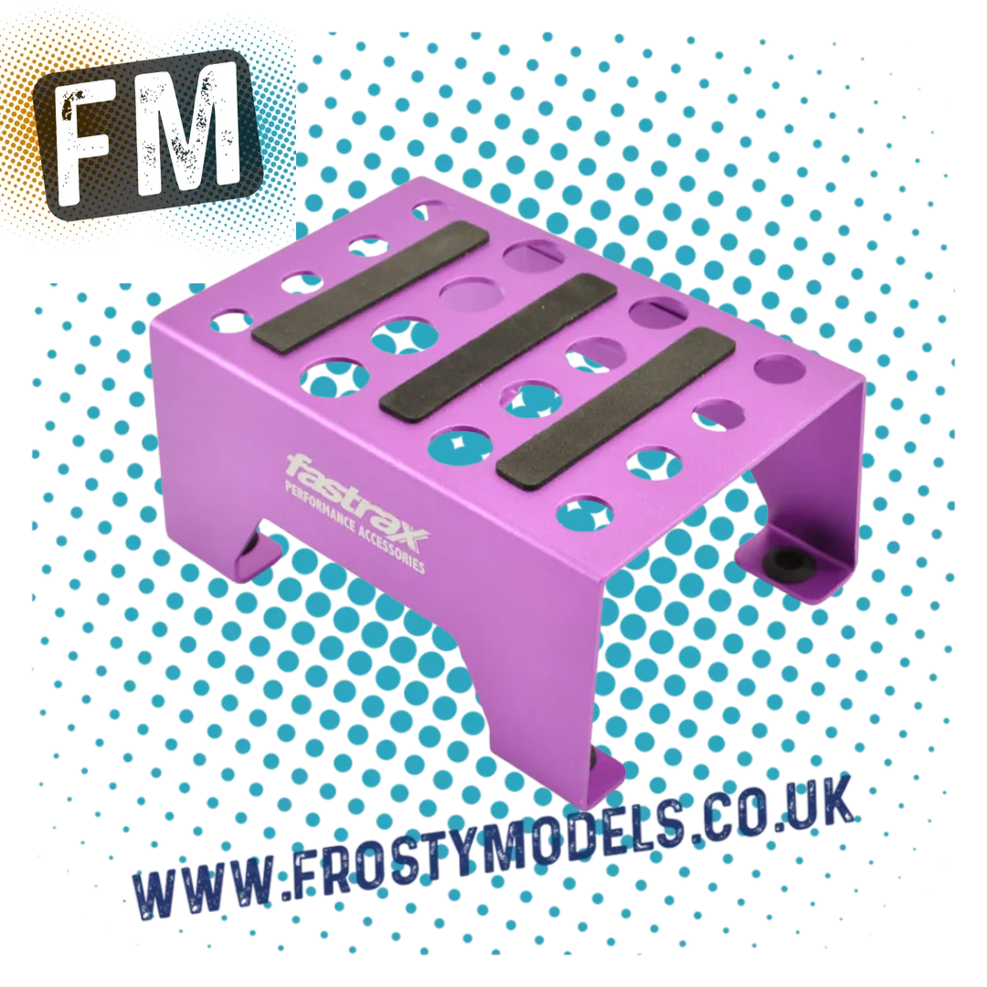 FASTRAX PURPLE 1/10 RC CAR ALLOY METAL PIT STAND/SHOCK JIG/MAGNETIC - FAST410P