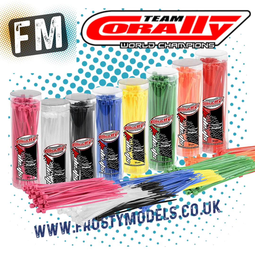 CORALLY STRAPIT CABLE TIES/TIE WRAPS - MULTI LISTING - 2.5X100MM (50PCS) TUBE