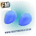 BODY DETAILING - 1/10 FTX OUTLAW DRIVERS HELMETS (2PC) BLUE UNPAINTED - FTX8336B