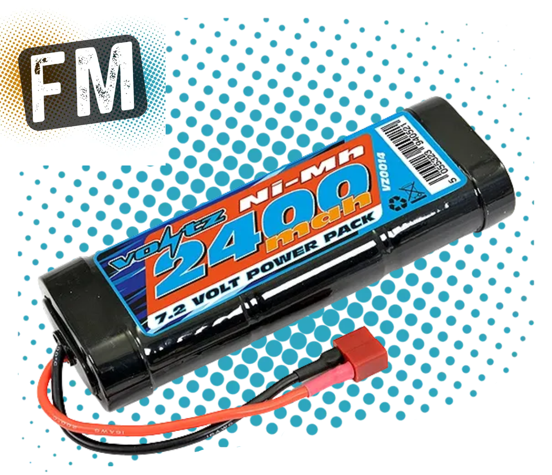 VOLTZ - RC CAR STICK BATTERY - 2400MAH 7.2V NIMH WITH DEANS CONNECTOR - VZ0014D