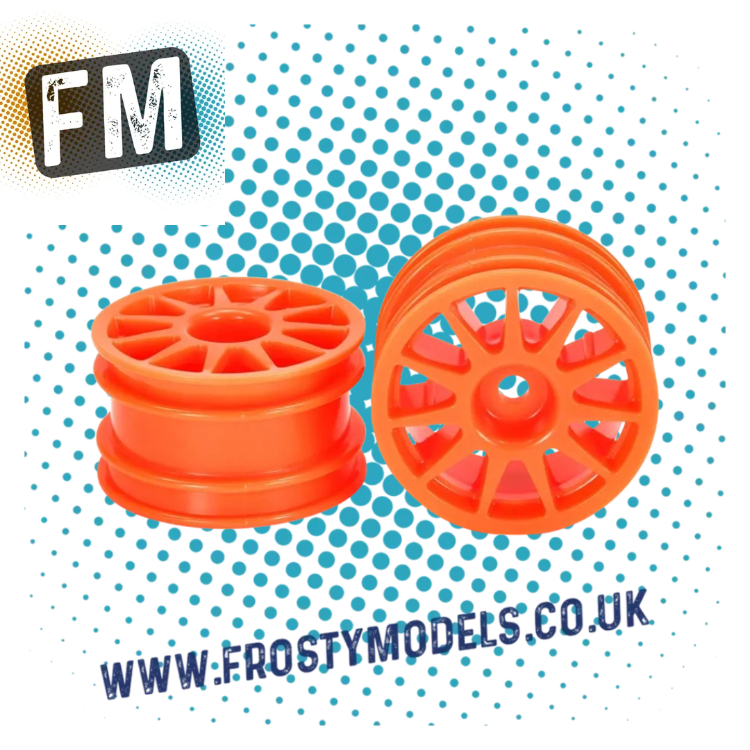 TAMIYA 54913 - TT01E RC 1/14 EURO TRUCK WHEELS (ORANGE) 2PCS (M-Chassis Mini)