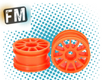 TAMIYA 54913 - TT01E RC 1/14 EURO TRUCK WHEELS (ORANGE) 2PCS (M-Chassis Mini)