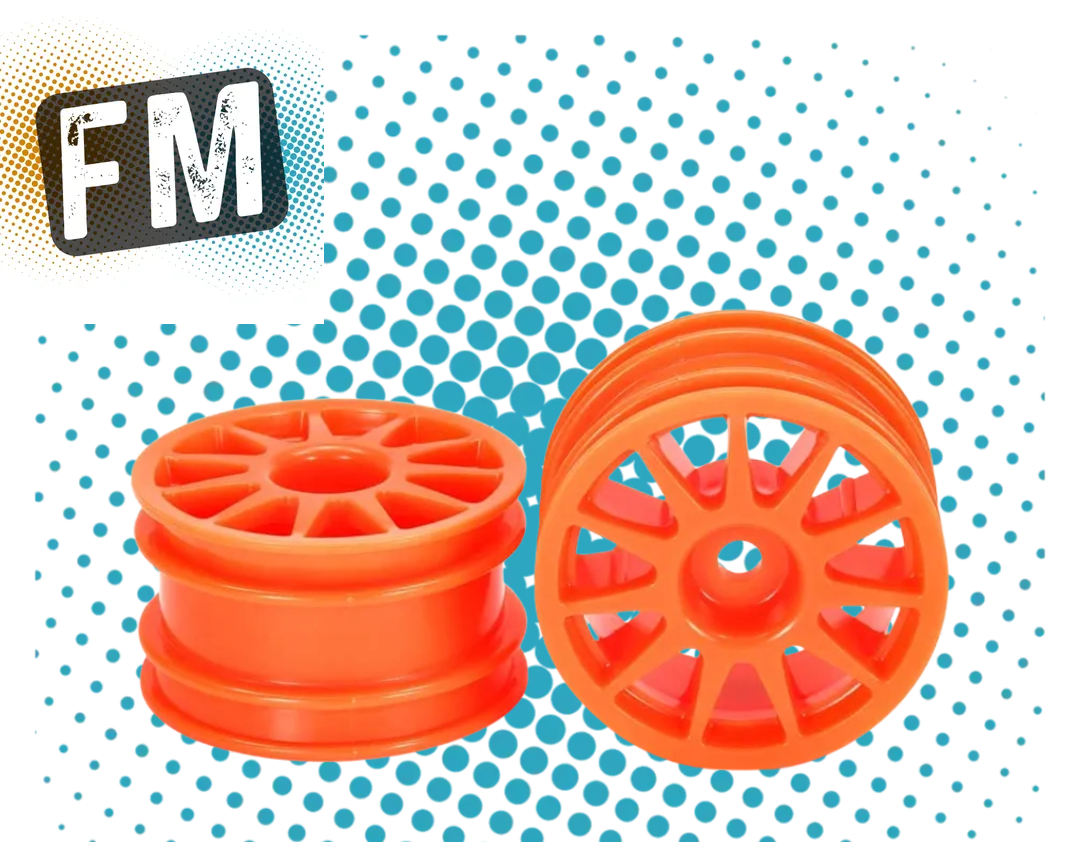 TAMIYA 54913 - TT01E RC 1/14 EURO TRUCK WHEELS (ORANGE) 2PCS (M-Chassis Mini)