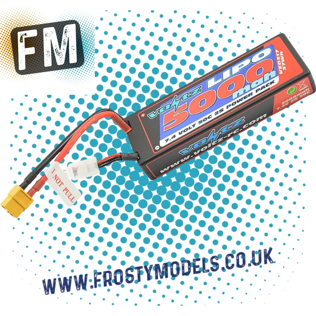 VOLTZ - RC CAR LIPO BATTERY 5000MAH 2S 7.4V 50C HARDCASE STICK PACK - w/XT60 VZ0317XT60