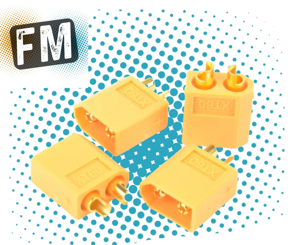 XT60 PLUG (Same as ESC and Sky Charger Output) (MALE) YELLOW - 4PCS - MK2980M