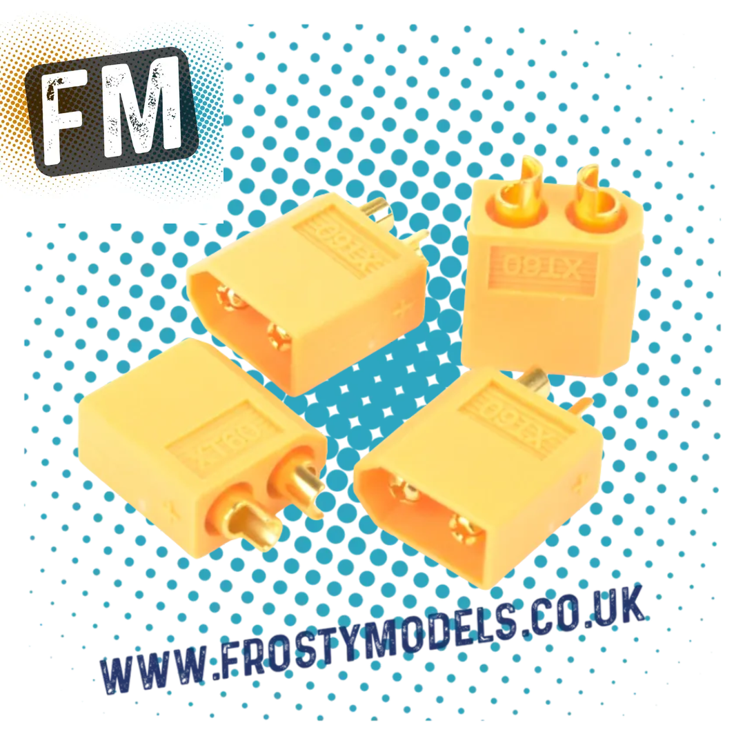 XT60 PLUG (Same as ESC and Sky Charger Output) (MALE) YELLOW - 4PCS - MK2980M