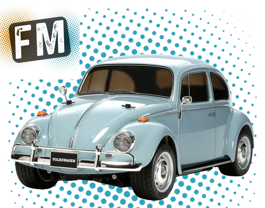 TAMIYA - 19335219 Dished Wheels (Chrome 4pcs) fits TT01E Euro Truck / M-Chassis (VW Beetle Wheels)