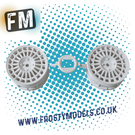 TAMIYA - 0445250 1/10 CAR/RALLY LACIA DELTA WRC WHEELS - WHITE (2PCS / 0-OFFSET)