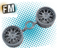 TAMIYA - 0445575 1/10 CAR VW GOLF VR6 WHEELS - SILVER (2PCS / 0-OFFSET)
