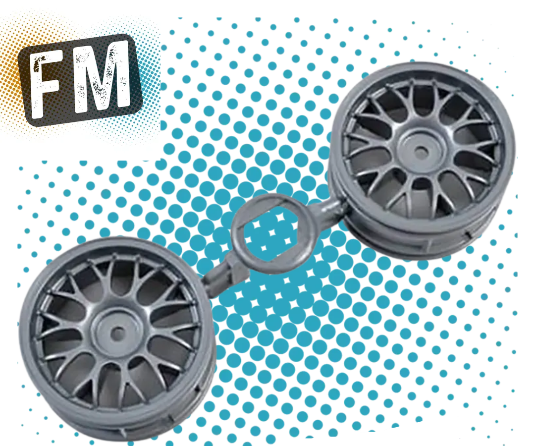 TAMIYA - 0445575 1/10 CAR VW GOLF VR6 WHEELS - SILVER (2PCS / 0-OFFSET)
