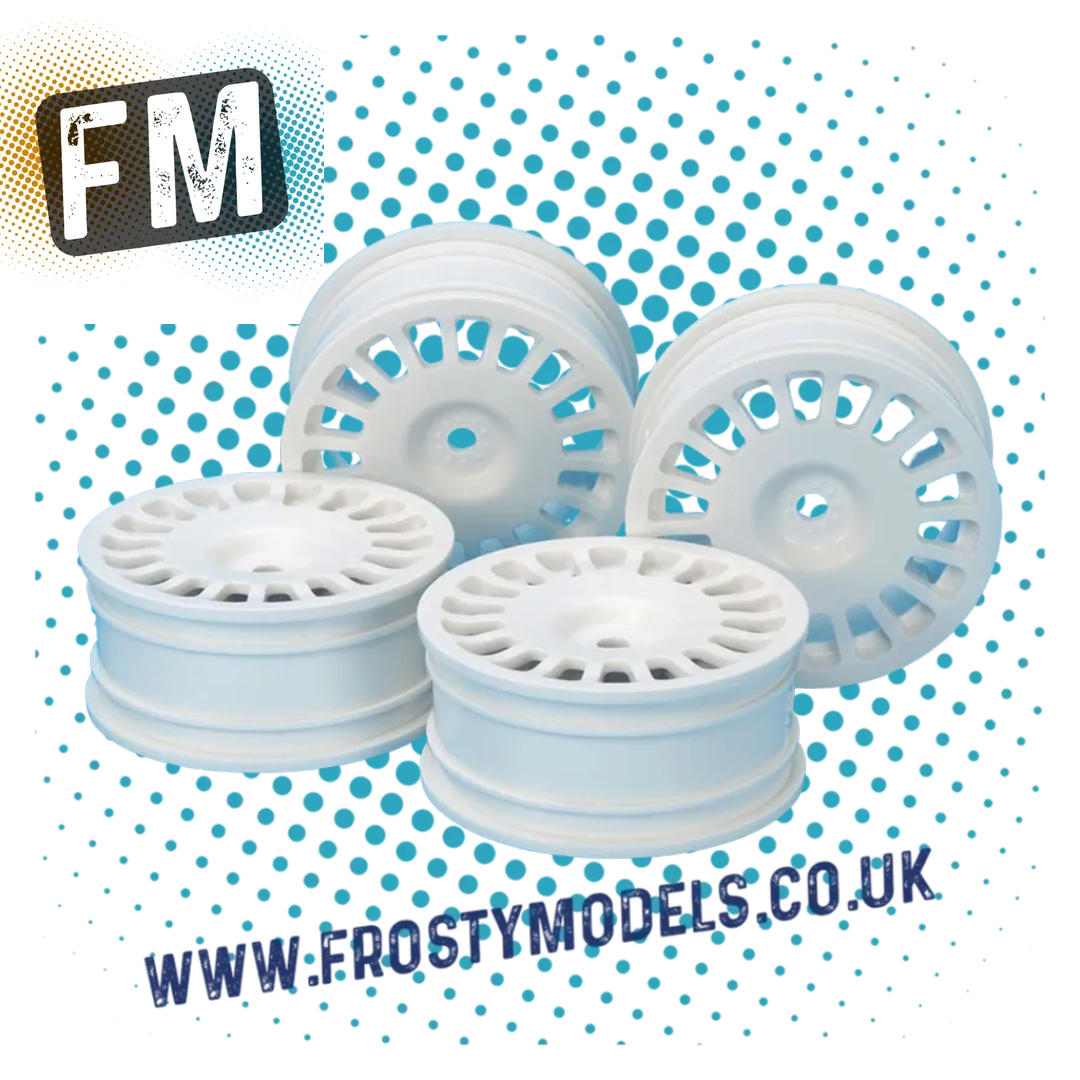 TAMIYA - 54851 1/10 CAR/RALLY MULTI SPOKE DISH WHEELS - WHITE (4PCS / 0-OFFSET)