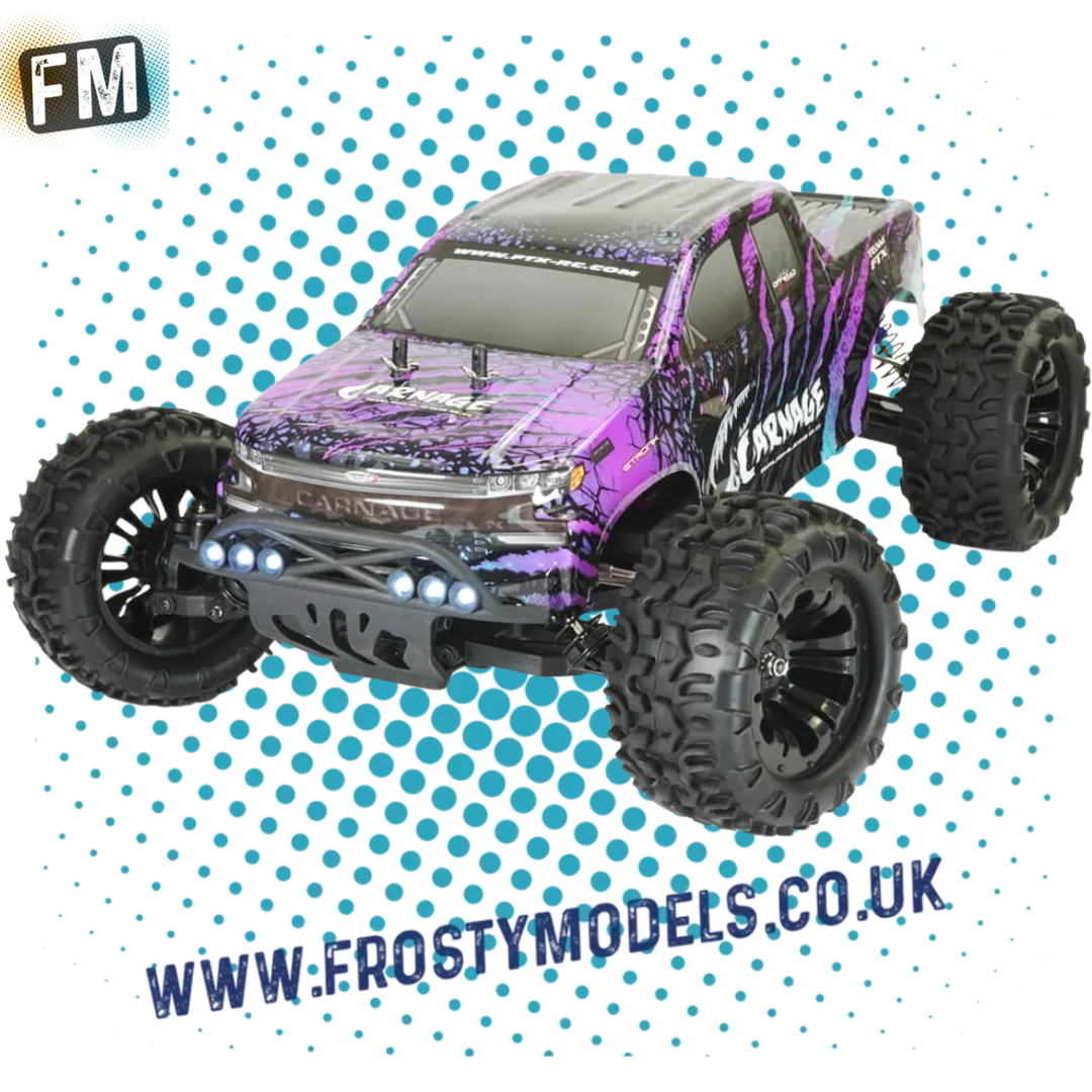 FTX - CARNAGE 2.0 1/10 2S BRUSHLESS  TRUCK 4WD RTR - INC's LIPO, CHARGER & RADIO
