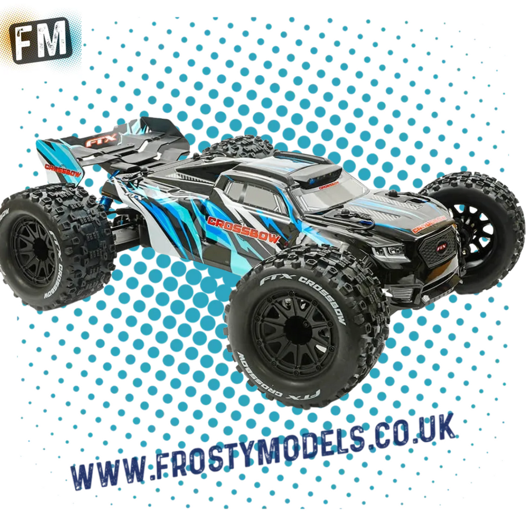 FTX - CROSSBOW 1/10 BRUSHLESS TRUGGY TRUCK RTR - BLUE - INC's LIPO BATTERY, CHARGER & RADIO