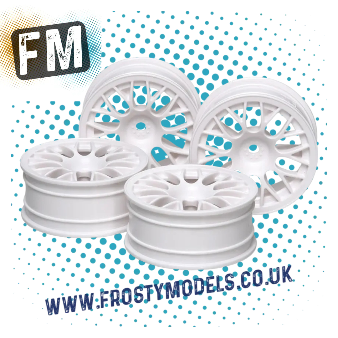 TAMIYA - 53468 White Mesh 25mm Wide Wheels 1/10 Touring Car (Offset+ 2mm)