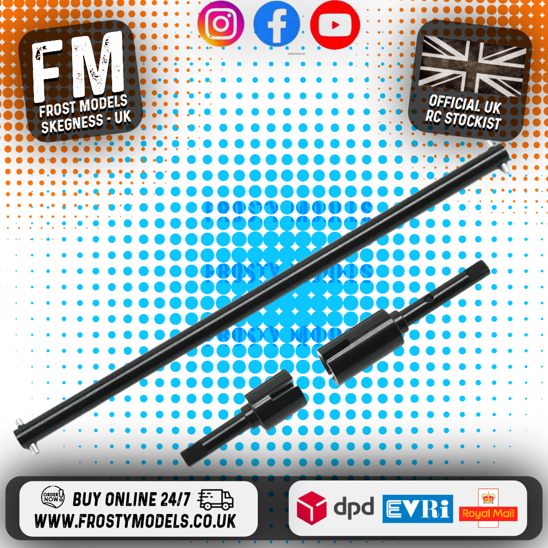 RC OVERHAUL - Fits Tamiya TT01E ALLOY CENTRE PROP SHAFT & JOINTS (BLACK) G-RCO-TAM03 (FITS EURO TRUCKS)