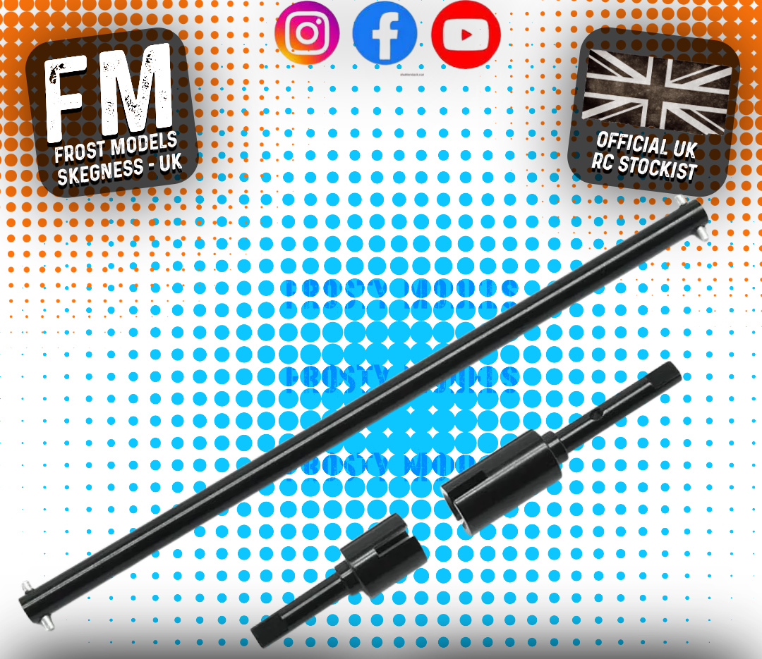 RC OVERHAUL - Fits Tamiya TT01E ALLOY CENTRE PROP SHAFT & JOINTS (BLACK) G-RCO-TAM03 (FITS EURO TRUCKS)