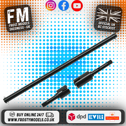 RC OVERHAUL - Fits Tamiya TT01E ALLOY CENTRE PROP SHAFT & JOINTS (BLACK) G-RCO-TAM03 (FITS EURO TRUCKS)