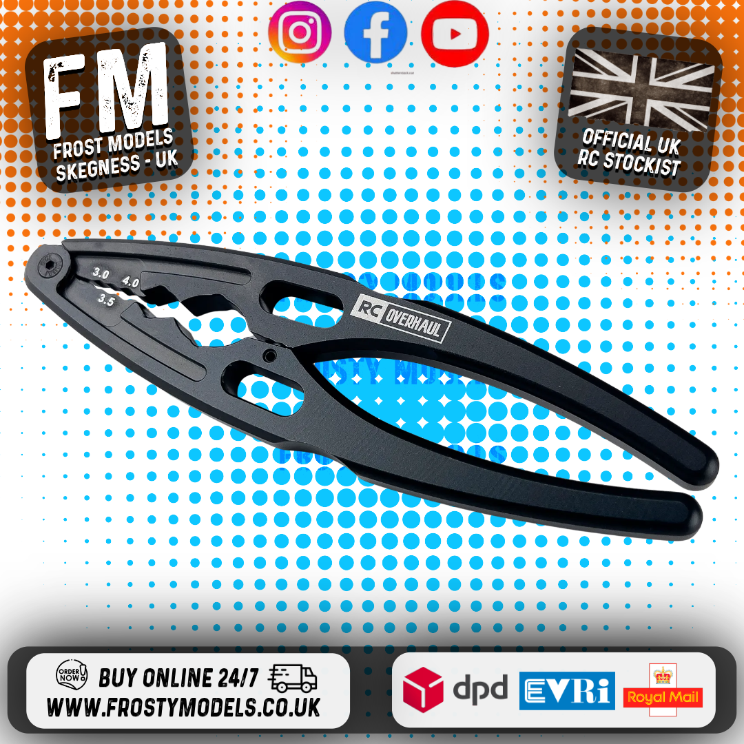 RC OVERHAUL - 1/10 - 1/8 RC CAR/TRUCK/BUGGY SHOCK SHAFT PLIERS BLACK ALLOY - T-RCO-TL007