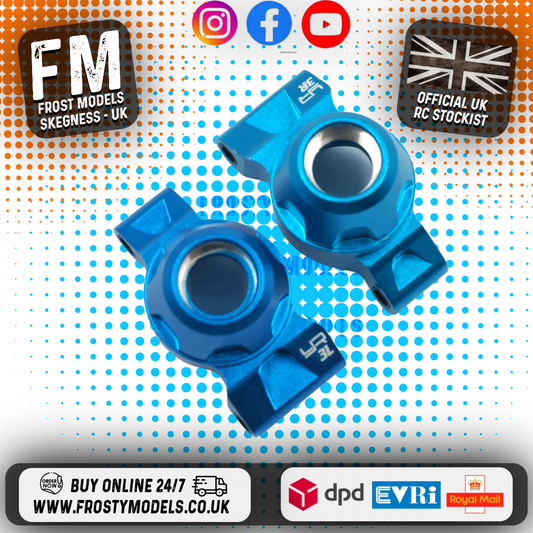 Yeah Racing - Aluminium Rear Hub Set (3deg) Tamiya TT-01E Blue - TATT-040BU