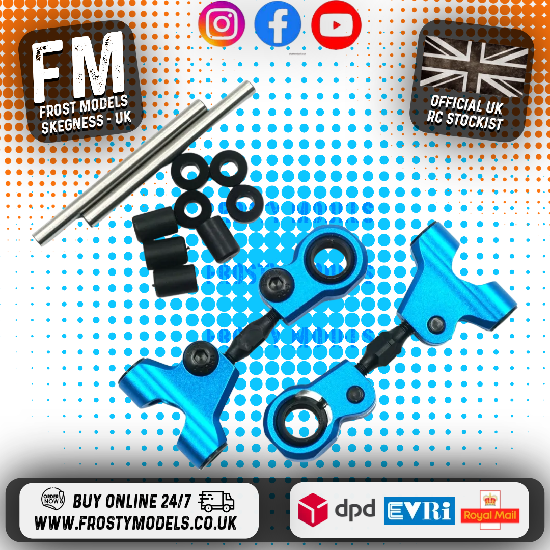 Yeah Racing - Aluminum Front Upper Arm Set TAMIYA TT-01E Blue - TATT-036BU