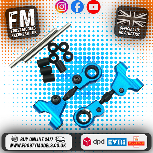 Yeah Racing - Aluminum Front Upper Arm Set TAMIYA TT-01E Blue - TATT-036BU