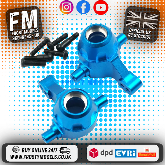 Yeah Racing - Aluminium Front Steering Knuckle Set Tamiya TT-01E Blue - TATT-037BU