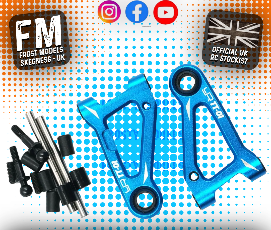 Yeah Racing - Aluminium Front Lower Arm Set Tamiya TT-01E Blue - TATT-035BU