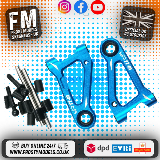 Yeah Racing - Aluminium Front Lower Arm Set Tamiya TT-01E Blue - TATT-035BU