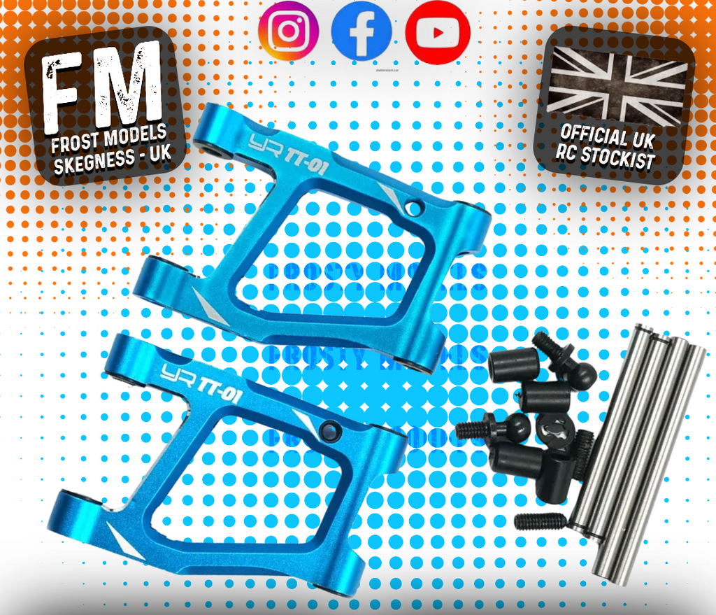 Yeah Racing - Rear Lower Arm Set Tamiya TT-01E Blue - TATT-038BU