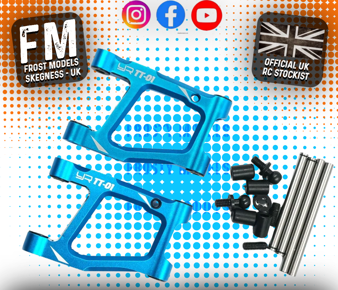 Yeah Racing - Rear Lower Arm Set Tamiya TT-01E Blue - TATT-038BU