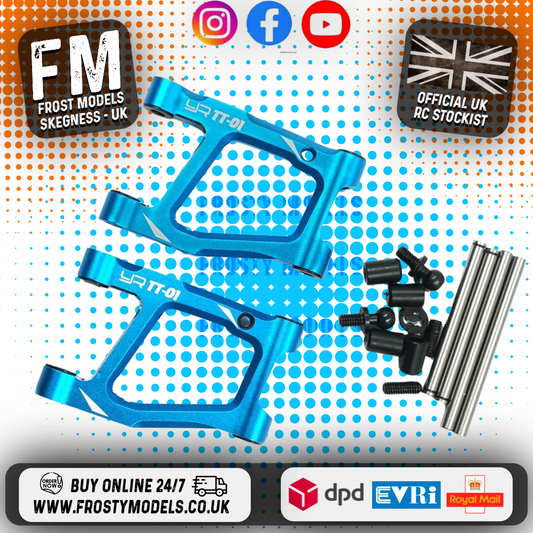 Yeah Racing - Rear Lower Arm Set Tamiya TT-01E Blue - TATT-038BU
