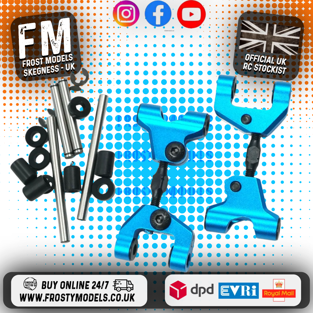 Yeah Racing - Rear Upper Arm Set Tamiya TT-01E Blue - TATT-039BU
