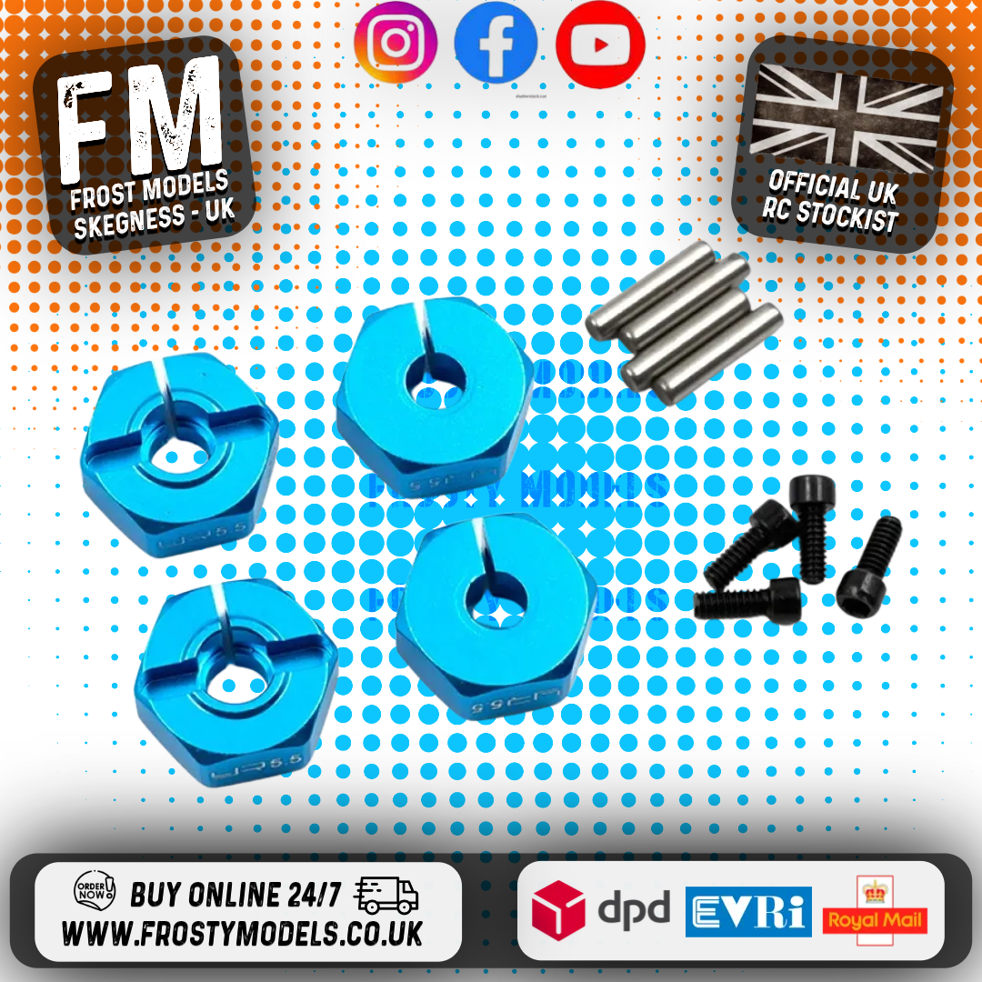 Yeah Racing - Alloy 12mm Hex Drive Set (6mm Thick) Tamiya TT-01E / TT02 Blue - WA-016BU (4PCS)
