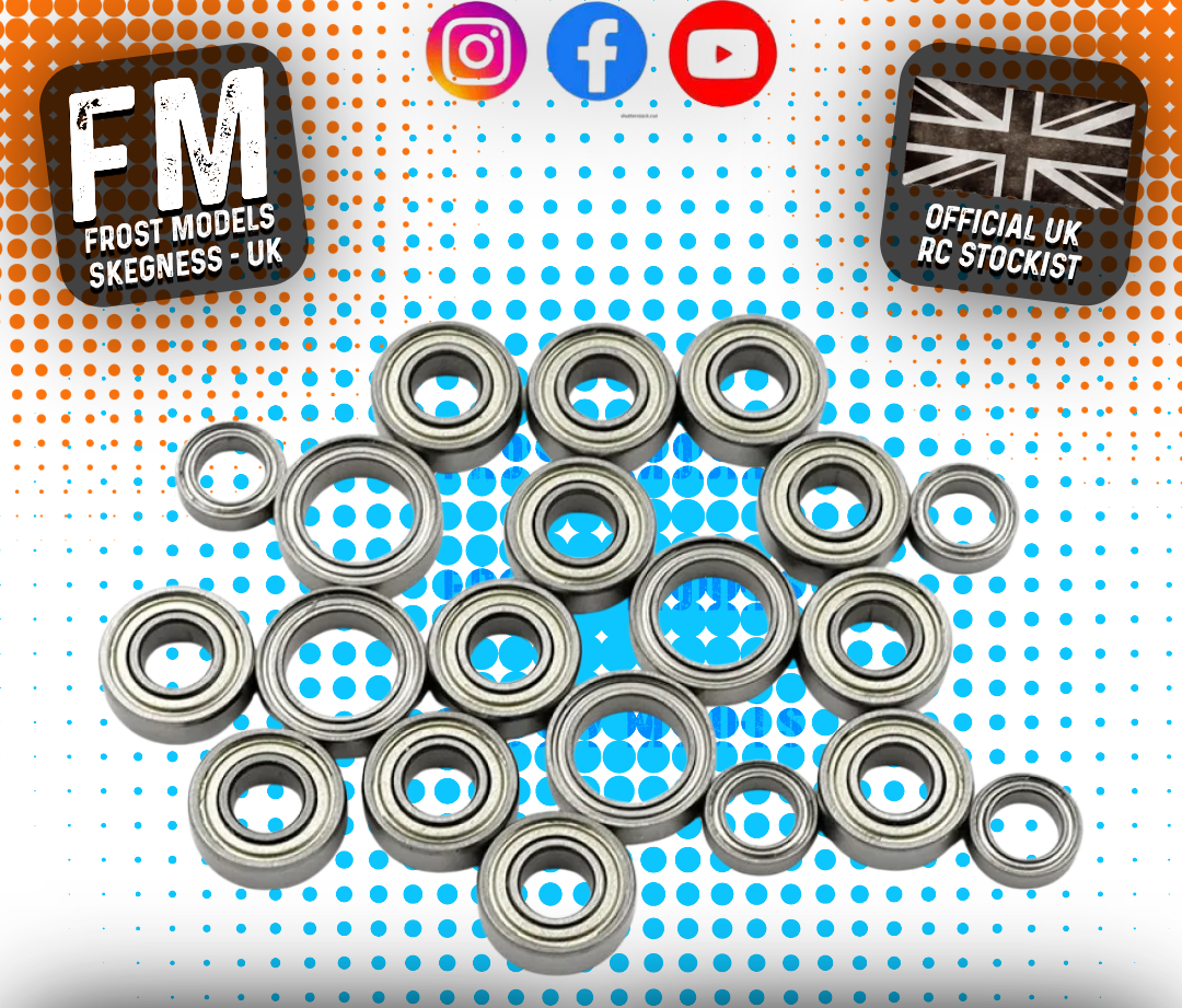 RC BEARINGS - Quality Precision Steel Bearings Full Set (20pcs) For Tamiya TT01E - (Shielded)