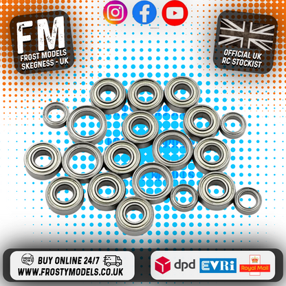 Yeah Racing - Steel Bearings Full Set (20pcs) For Tamiya TT01E - YBS-0004 (Shielded)