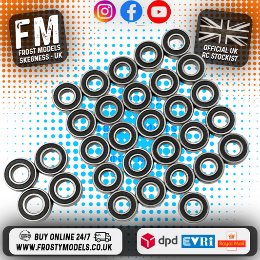 Yeah Racing - Steel Bearing Set (30pcs) For Tamiya 1/14 Twin Axle Tractor Truck King Hauler / Knight Hauler - YBS-0040
