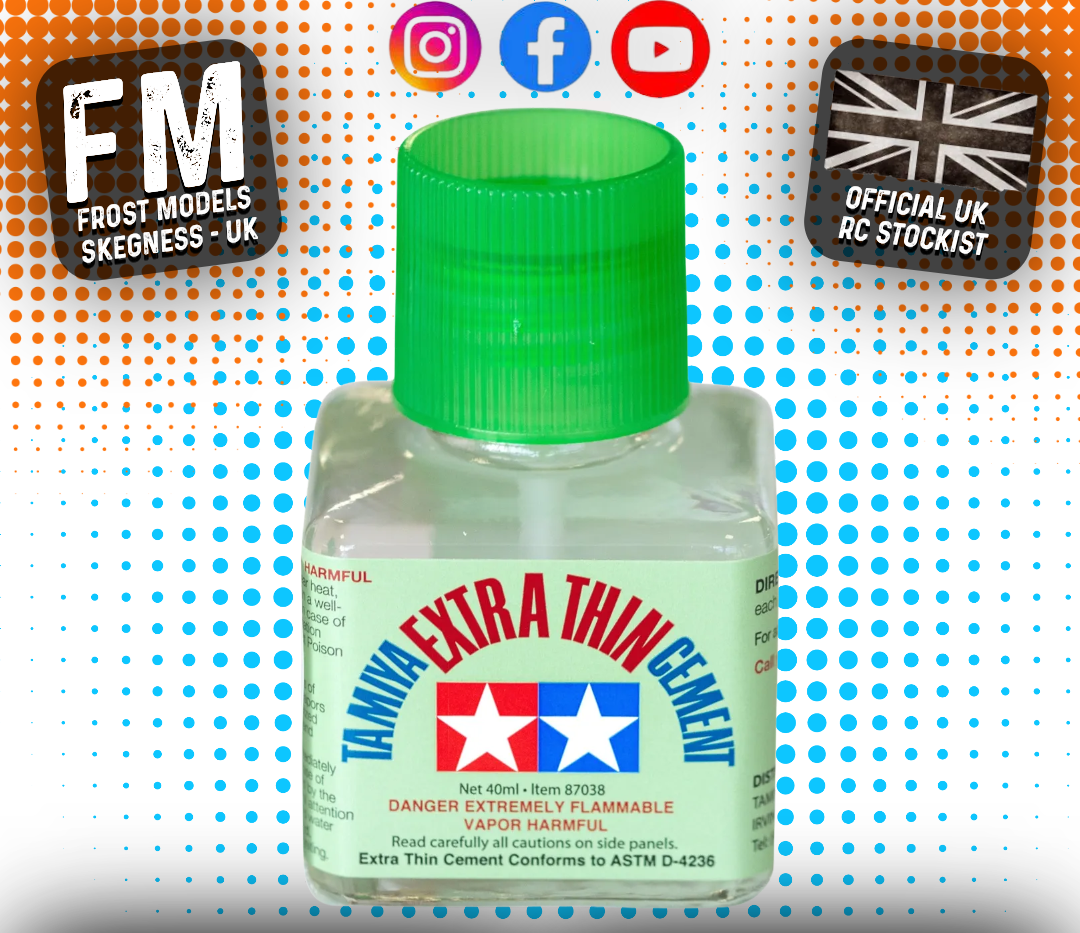 TAMIYA - 87038 EXTRA THIN LIQUID CEMENT - MODEL KIT GLUE - 40ML WITH BRUSH CAP