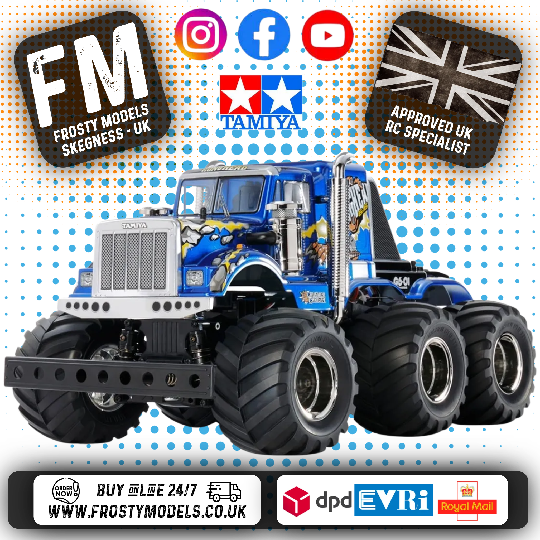 TAMIYA 58646 - (Pre-Order / Back Ordered due JULY 2025) RC Truck 1/18 KONGHEAD 6X6 - (G6-01) ASSEMBLY KIT - (ASSEMBLY, PAINT & ELECTRICS REQUIRED)