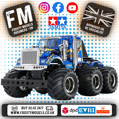 (Used Demo) TAMIYA 58646 - RC Truck 1/18 KONGHEAD 6X6 - (G6-01) With Radio, Hobbywing 1080 ESC, Core 21Motor and 2x Digi High Torque Steering Servos (4 wheel steer capable)