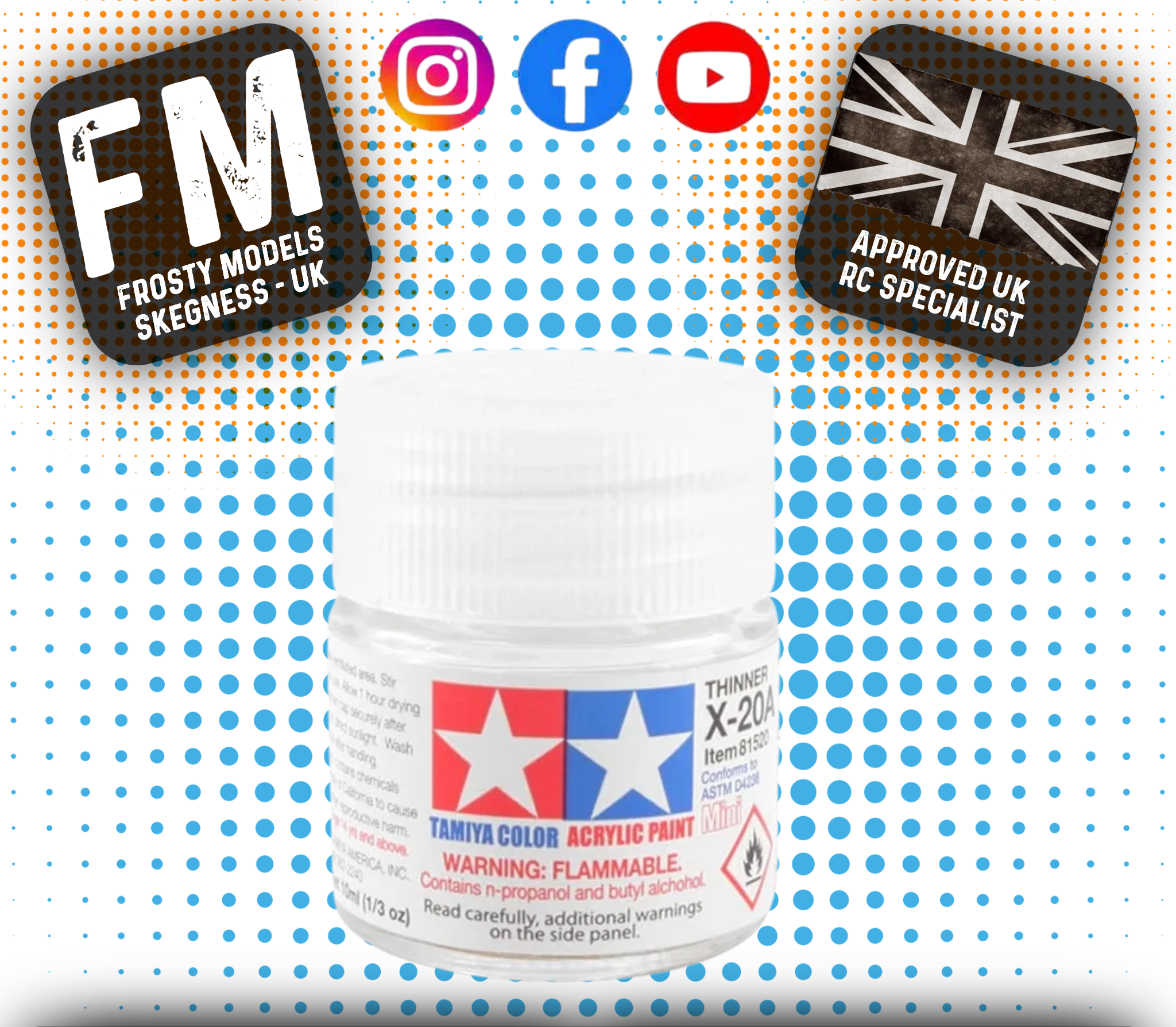 TAMIYA - Thinner / Cleaner for Acrylic Paint Blending 10ML (X-20A) - 81520